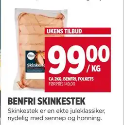 Meny BENFRI SKINKESTEK, NOK 99 tilbud
