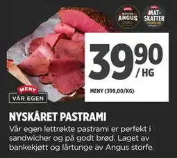 Meny NYSKÅRET PASTRAMI, NOK 39.9 tilbud