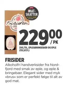 Meny FRISIDER, NOK 229 tilbud