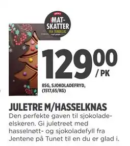 Meny JULETRE M/HASSELKNAS, NOK 129 tilbud