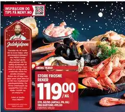 Meny STORE FROSNE REKER, NOK 119 tilbud