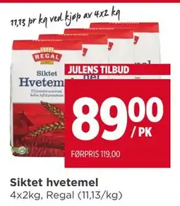 Meny Siktet hvetemel, NOK 89 tilbud
