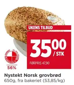 Meny Nystekt Norsk grovbrød, NOK 35 tilbud