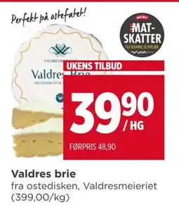 Meny Valdres brie, NOK 39.9 tilbud