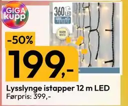 Gigaboks Lysslynge istapper 12 m LED, NOK 199 tilbud