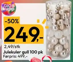 Gigaboks Julekuler gull 100 pk, NOK 249 tilbud