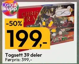 Gigaboks Togsett 39 deler, NOK 199 tilbud