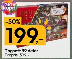 Gigaboks Togsett 39 deler, NOK 199 tilbud