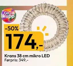 Gigaboks Krans 38 cm mikro LED, NOK 174 tilbud
