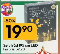Gigaboks Sølvtråd 195 cm LED, NOK 19.9 tilbud