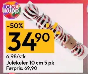 Gigaboks Julekuler 10 cm 5 pk, NOK 34.9 tilbud