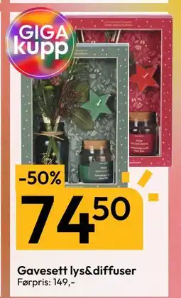 Gigaboks Gavesett lys&diffuser, NOK 74.5 tilbud