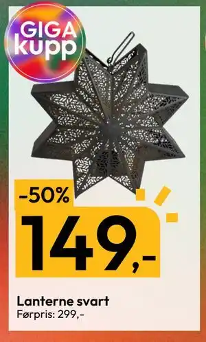 Gigaboks Lanterne svart, NOK 149 tilbud