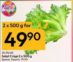 Gigaboks Salat Crispi 2 x 500 g, NOK 49.9 tilbud