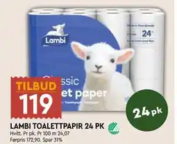 Coop Mega LAMBI TOALETTPAPIR 24 PK, NOK 119 tilbud
