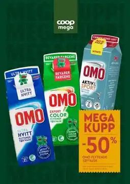 Coop Mega OMO FLYTENDE TØYVASK tilbud