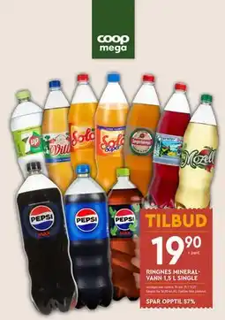 Coop Mega RINGNES MINERALVANN 1,5 L SINGLE, NOK 19.9 tilbud