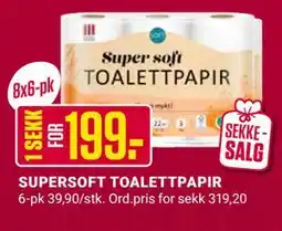 Europris SUPERSOFT TOALETTPAPIR, NOK 199 tilbud