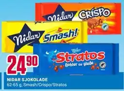Europris NIDAR SJOKOLADE, NOK 24.9 tilbud