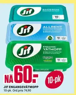 Europris JIF ENGANGSVÅTMOPP, NOK 60 tilbud