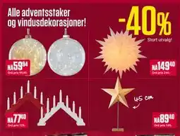 Europris Alle adventsstaker og vindusdekorasjoner! tilbud