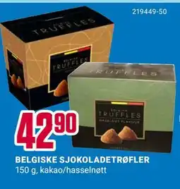 Europris BELGISKE SJOKOLADETRØFLER, NOK 42.9 tilbud