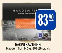 Rema 1000 RAKFISK U/SKINN, NOK 83.9 tilbud