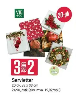 Europris Servietter, NOK 24.9 tilbud