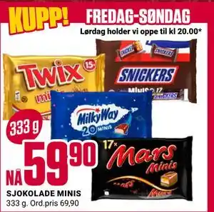 SJOKOLADE MINIS, NOK 59.9