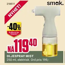 Europris OLJESPRAY MIST, NOK 119.4 tilbud