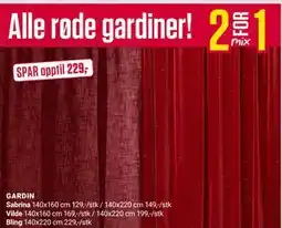 Europris Alle røde gardiner! tilbud