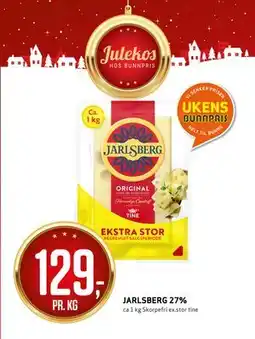 Bunnpris JARLSBERG 27%, NOK 129 tilbud