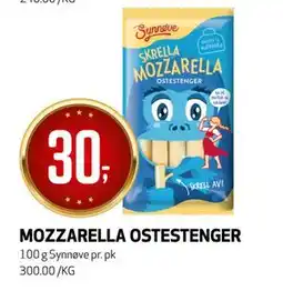 Bunnpris MOZZARELLA OSTESTENGER, NOK 30 tilbud