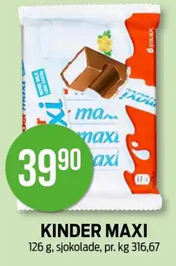Kiwi KINDER MAXI, NOK 39.9 tilbud
