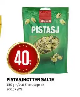 Bunnpris PISTASJNØTTER SALTE, NOK 40 tilbud