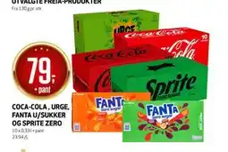 Bunnpris COCA-COLA, URGE, FANTA U/SUKKER OG SPRITE ZERO, NOK 79 tilbud