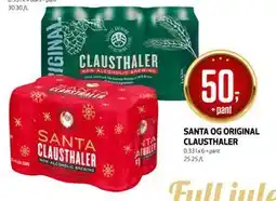 Bunnpris SANTA OG ORIGINAL CLAUSTHALER, NOK 50 tilbud