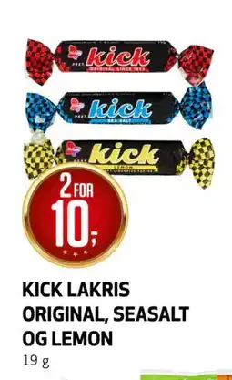 Bunnpris KICK LAKRIS ORIGINAL, SEASALT OG LEMON, NOK 10 tilbud