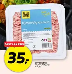 Bunnpris KJØTTDEIG SVIN, NOK 35 tilbud