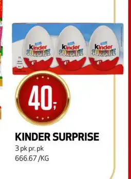 Bunnpris KINDER SURPRISE, NOK 40 tilbud