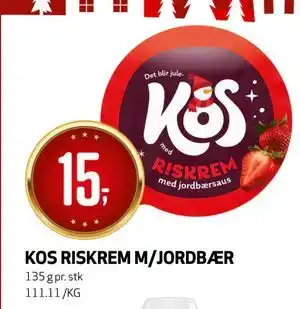 Bunnpris KOS RISKREM M/JORDBÆR, NOK 15 tilbud
