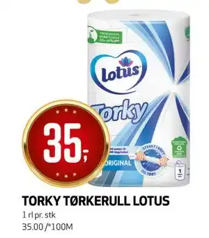 Bunnpris TORKY TØRKERULL LOTUS, NOK 35 tilbud