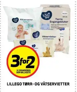 Bunnpris LILLEGO TØRR- OG VÅTSERVIETTER tilbud