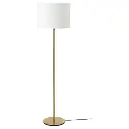 IKEA Ringsta / skaftet Gulvlampe, hvit/messing tilbud