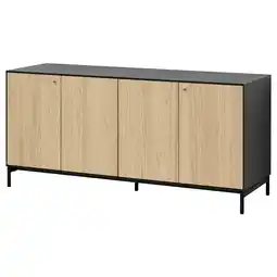 IKEA Boastad Skjenk, svart/eikefiner, 161x52x75 cm tilbud