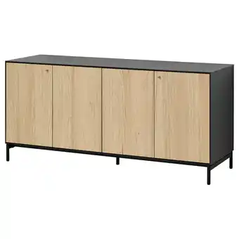 IKEA Boastad Skjenk, svart/eikefiner, 161x52x75 cm tilbud