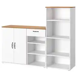 IKEA Skruvby Oppbevaringskombinasjon, hvit, 180x140 cm tilbud