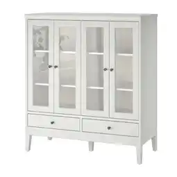 IKEA IdanÄs Vitrineskap med foldedører, hvit, 121x50x135 cm tilbud