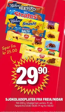 Coop Extra Sjokoladeplater fra freia/nidar tilbud