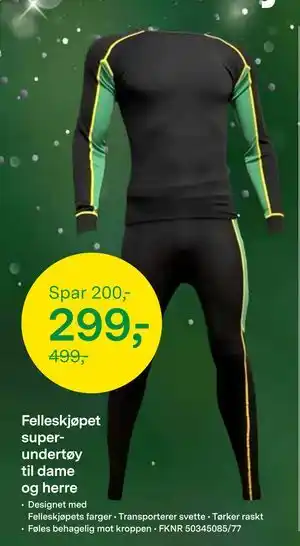 Felleskjøpet Felleskjøpet superundertøy til dame og herre, NOK 299 tilbud